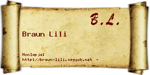 Braun Lili névjegykártya